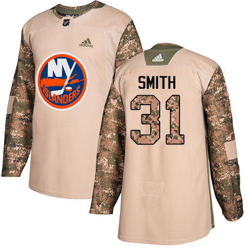 Adidas Islanders #31 Billy Smith Camo Authentic Veterans Day Stitched NHL Jersey